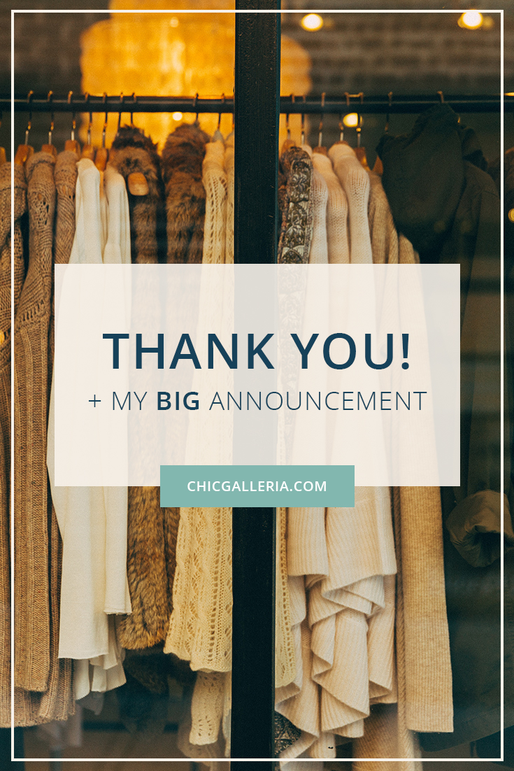 Thank You - my BIG announcement
